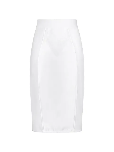 Dolce & Gabbana corset-detail satin pencil skirt White F4BKDTGDM43