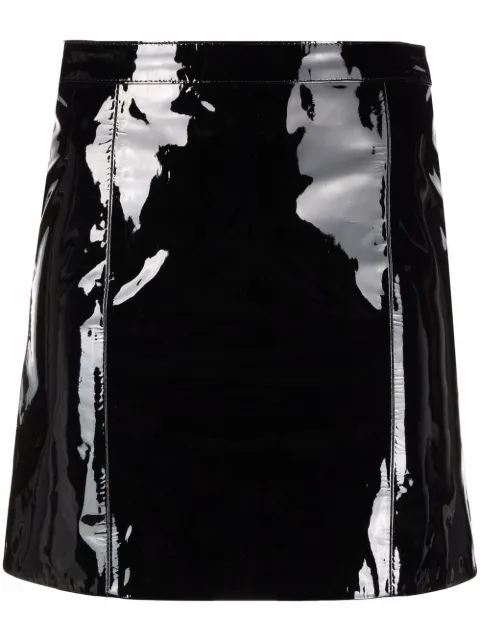 Manokhi vinyl leather mini skirt Black SS22MEILIPATENTA324MANO78