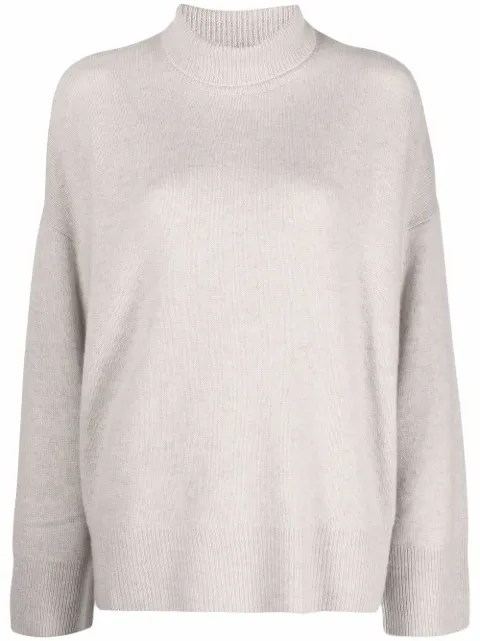 Le Kasha fine-knit roll-neck jumper Neutrals SUEDE00914