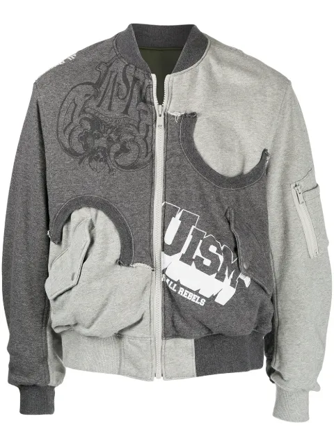 Undercoverism reversible logo-print bomber jacket Grey UI1B4201
