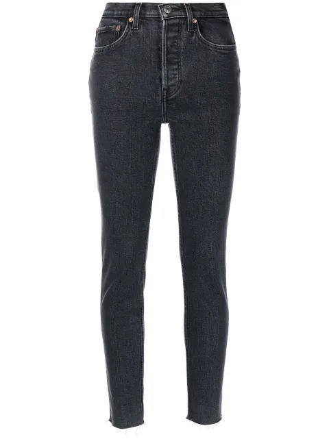 RE/DONE comfort-stretch ankle crop jeans Black 1443WHRACStonedNoir