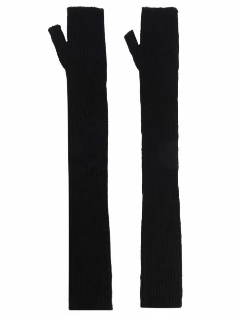 Barrie cashmere fingerless gloves Black C174837