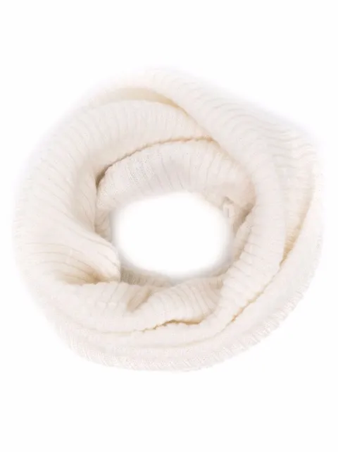 Barrie ribbed-knit cashmere snood White C174836