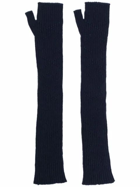 Barrie cashmere fingerless gloves Blue C174837
