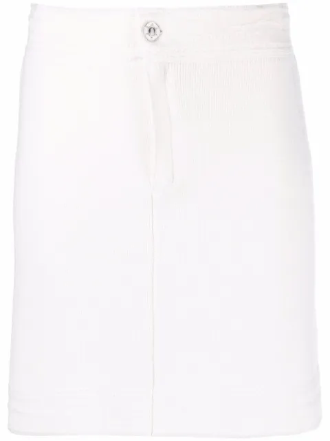 Barrie contrast-stitch mini skirt White C85543