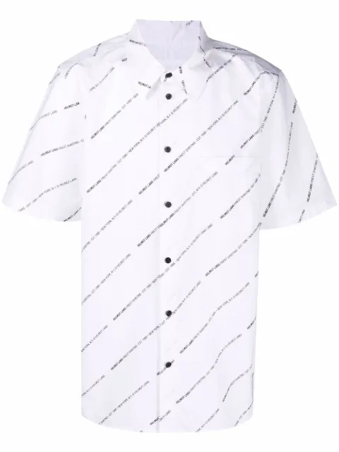 Helmut Lang logo-print cotton shirt White L06HM519