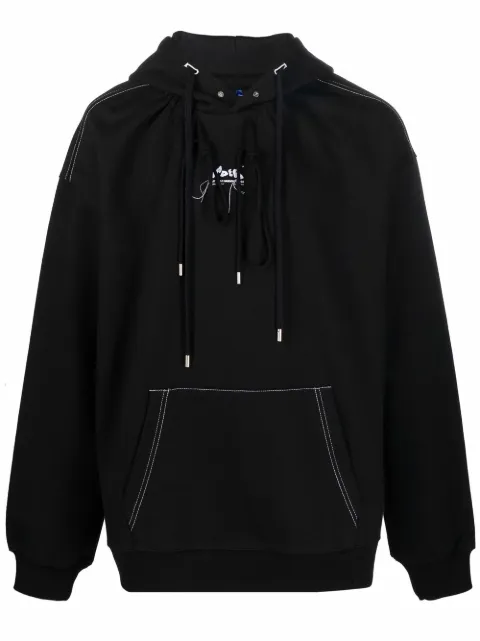 Ader Error logo-print long-sleeve hoodie Black AW21BKAFWHD03