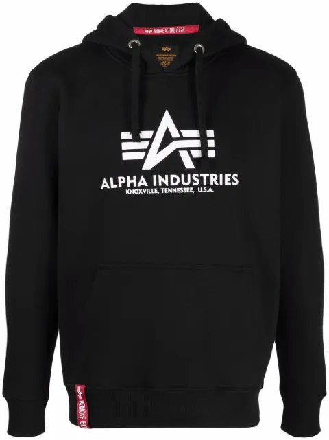 Alpha Industries logo drawstring hoodie Black 178312