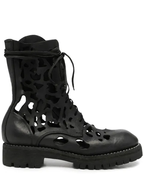 Guidi cut-out lace-up boots Black 791VLS