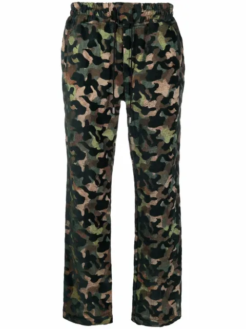 Just Don camouflage-print straight leg trousers Green 31JUSP03218507