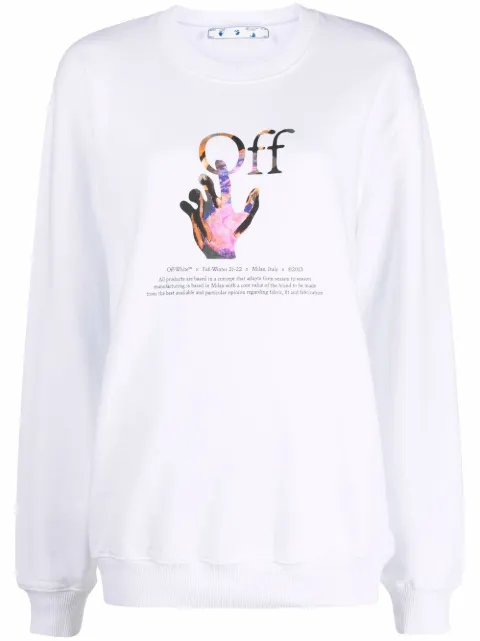 Off-White Caravaggio Hand logo-print sweatshirt White OWBA055F21JER0050184