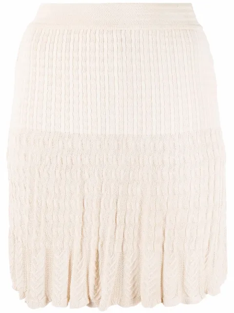 Alaïa Pre-Owned 1990s cable knit miniskirt Neutrals HOLAAL107