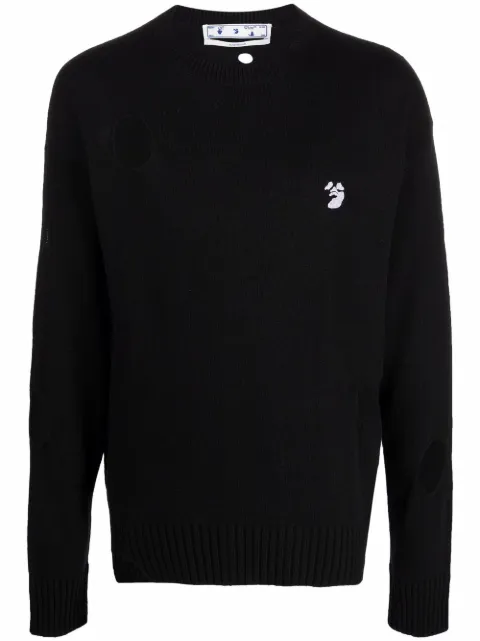 Off-White cut-out circle jumper Black OMHE092F21KNI0011001