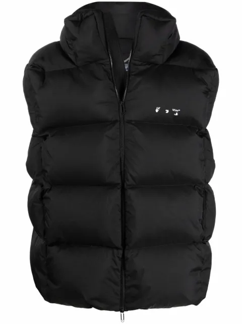 Off-White down-feather logo-print gilet Black OMED036F21FAB0011001