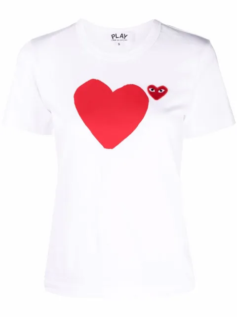 Comme Des Garçons Play signature heart logo-patch T-shirt White P1T221C