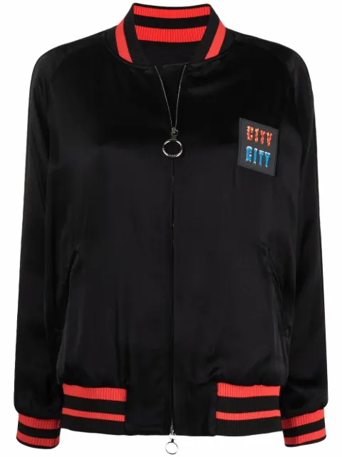 Rabanne logo patch bomber jacket Black 22ECBL030VI0308