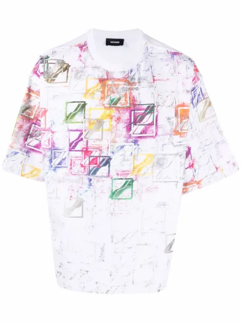 We11done graphic logo-print cotton T-shirt White WDTT321516UWH