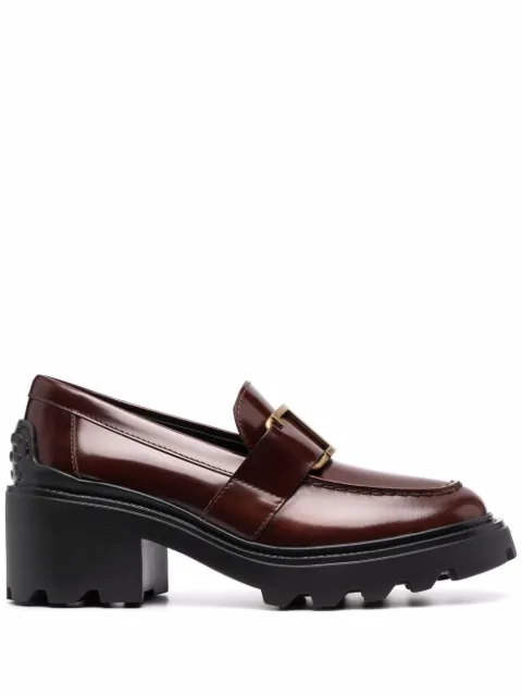 Tod's block-heel leather loafers Brown XXW08D0EU50SHA