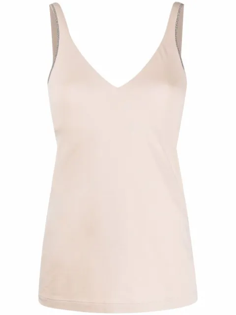 Brunello Cucinelli V-neck tank top Neutrals M0T18BA702C8539
