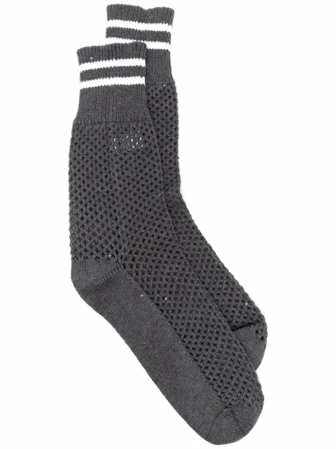 Brunello Cucinelli striped edge mesh socks Grey MDV797979C2079