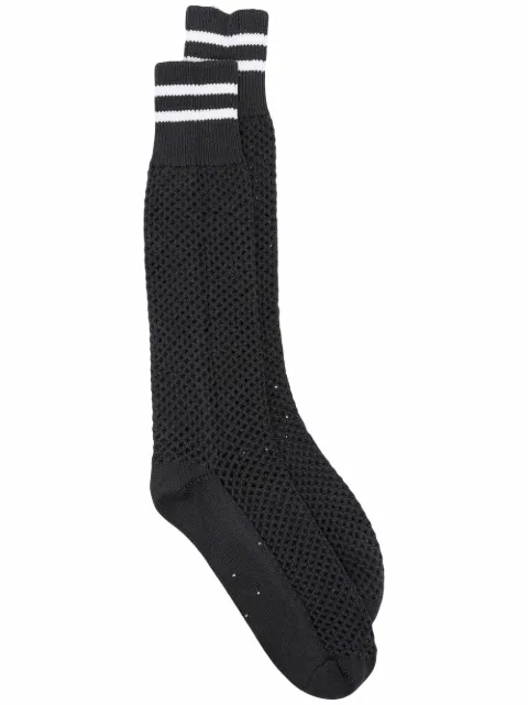 Brunello Cucinelli striped edge mesh socks Grey MDV797989C2615