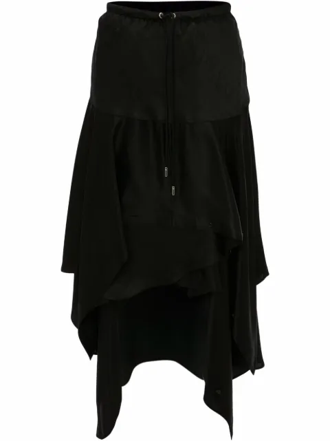 JW Anderson layered asymmetric midi skirt Black SK0105PG0782999