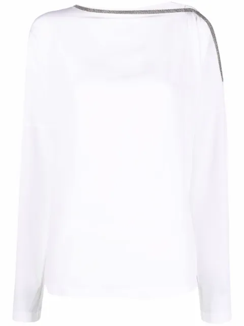 Brunello Cucinelli cold-shoulder blouse White MB993DD418C159
