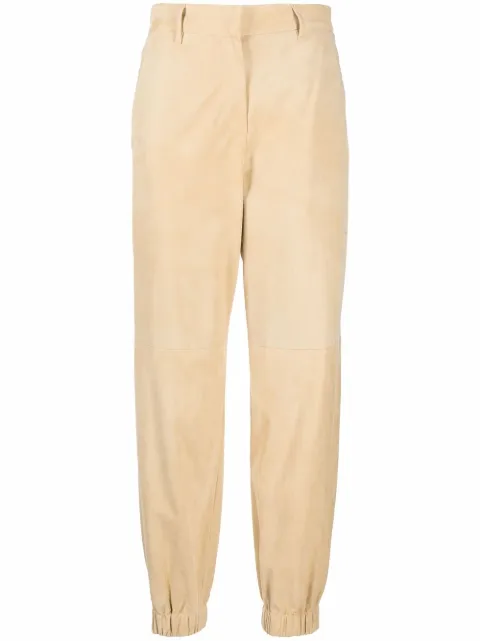 Brunello Cucinelli cuffed-ankle leather trousers Neutrals M0PCLP7901C8237