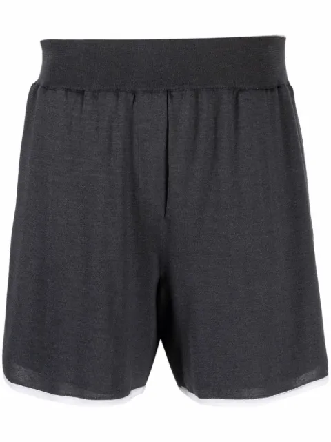 Brunello Cucinelli cashmere-blend elastic waist shorts Grey M13834179CHG49