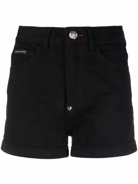 Philipp Plein slim-cut hot shorts Black PAACWDT1916PDE004N
