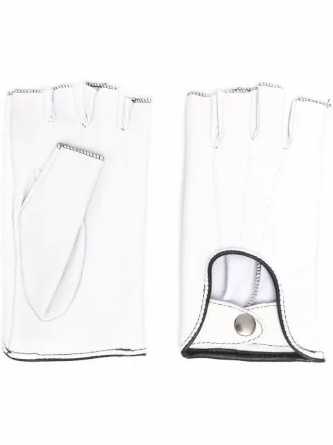 Manokhi stitch-detail gloves White SS22MANO134A3SHORTWHITE