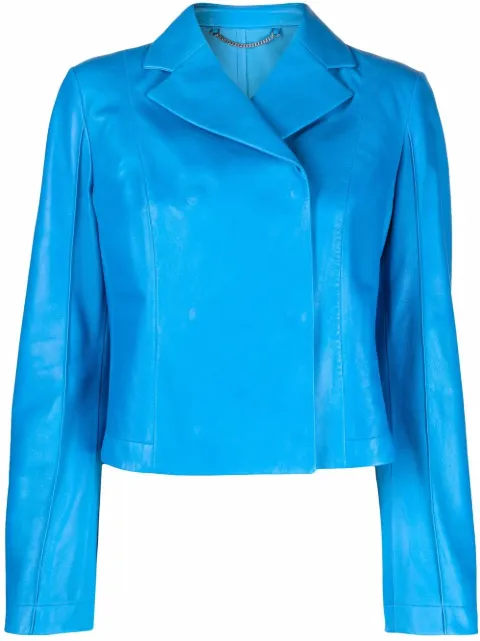 Ferragamo notched-lapel long-sleeve jacket Blue 748238