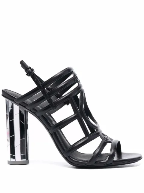 Ferragamo Florenza mirrored-heel sandals Black 748896