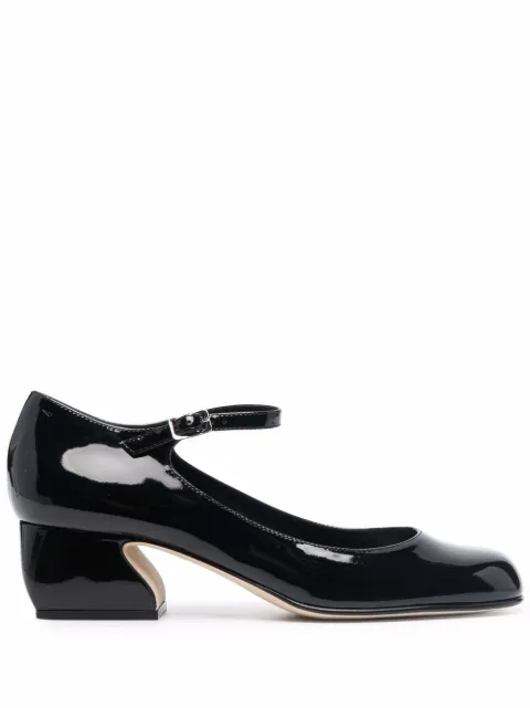 Si Rossi buckle-strap leather pumps Black A96560MMVV251101000