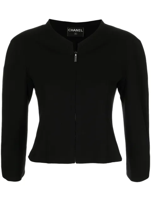 CHANEL Pre-Owned cropped zip-up jacket Black CSAS0921CHAJAC