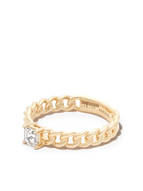 Anita Ko 18kt yellow gold diamond chain-link ring Gold AKRDCLAYG