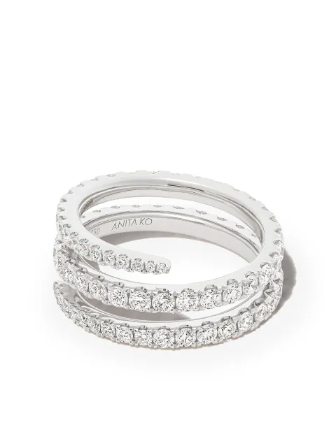 Anita Ko 18kt white gold diamond coil ring Silver AKCODIA200WG