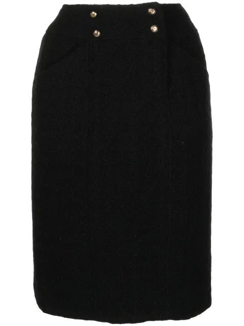 CHANEL Pre-Owned tweed pencil skirt Black CSAS0921CHASKIR2