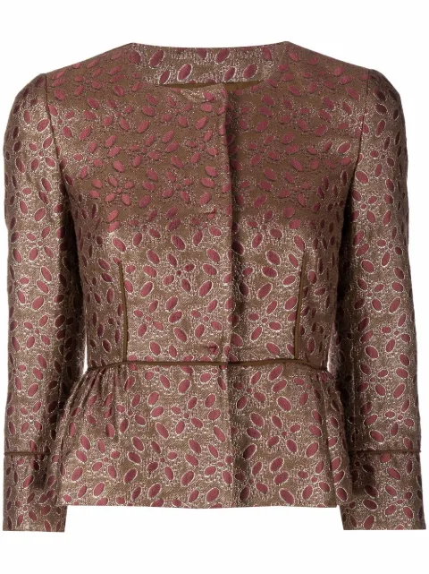 Valentino Garavani Pre-Owned 2000s brocade pattern jacket Brown HOLAVAL101