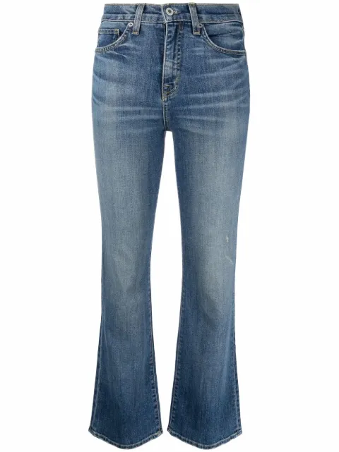 Nili Lotan high-rise bootcut bleach-effect jeans Blue 11516W45