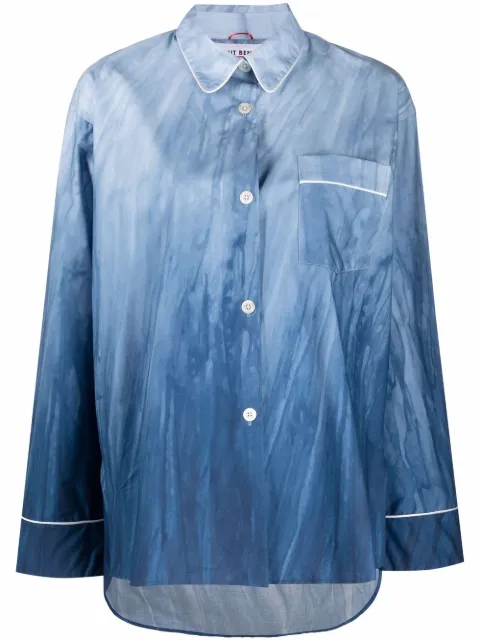 F.R.S For Restless Sleepers pipe-trim pajama shirt Blue CA00103TE02278