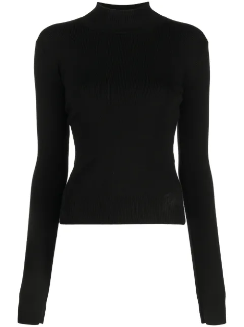 Monse Peace Sign mock-neck cashmere jumper Black MR220126VIC