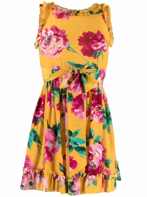 Dolce & Gabbana Pre-Owned 2000s floral-print silk minidress Yellow HOLADG101