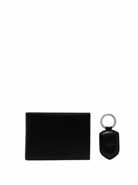 Emporio Armani folded leather wallet and tag Black Y4R222Y068E