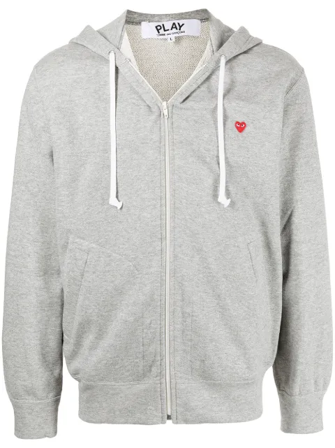 Comme Des Garçons Play heart patch zip-up hoodie Grey P1T312