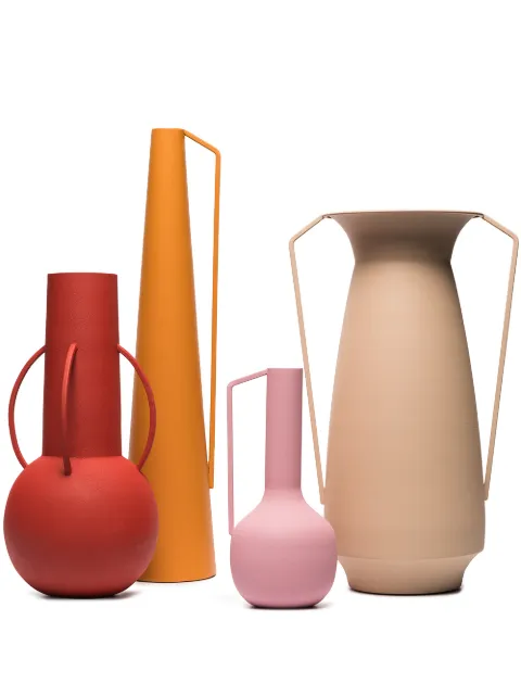 POLSPOTTEN Roman powder-coated vases (set of 4) Red 300205007