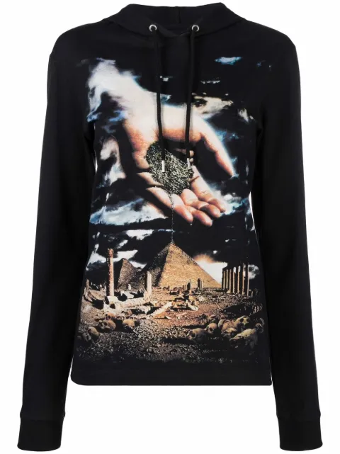 Rabanne x Kimura Tsunehisa graphic-print hoodie Black 22EJSW039CO0347