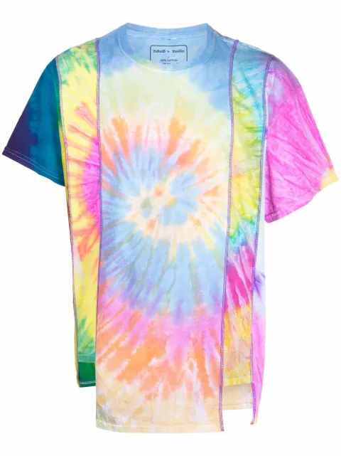 Needles tie dye-print panelled T-shirt Yellow JO293