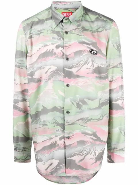 Diesel CL-S-Tucker camouflage shirt Green P008870DGAQ