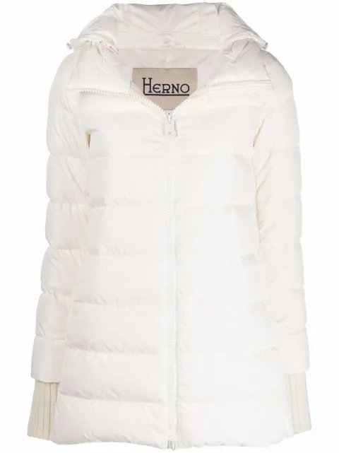 Herno hooded feather-down padded coat White PI0660D12004